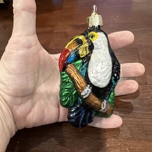 Old World Christmas Toucan Glass Christmas Ornament Tropical‎ Bird 3"